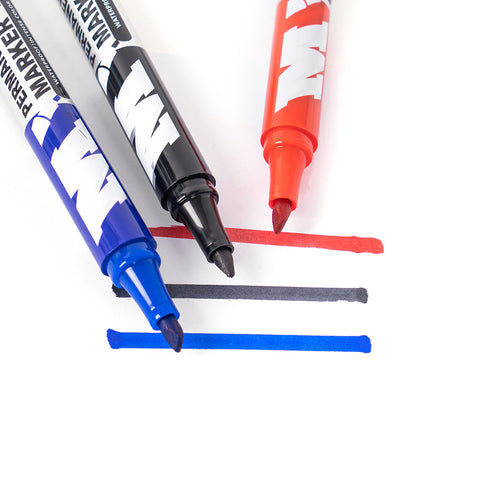 Permanent Marker Blue Black Red